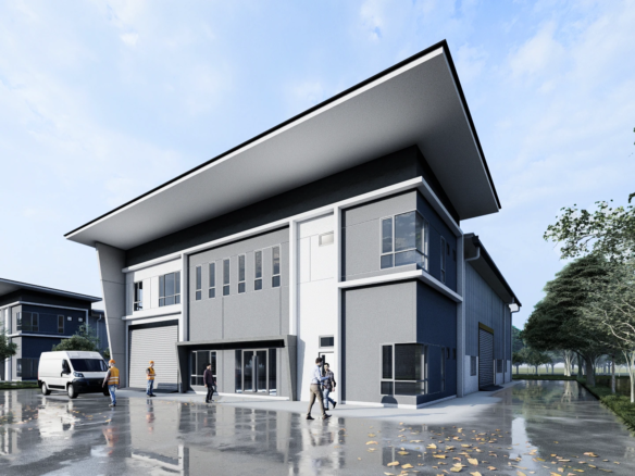 Artist impression of an industrial factory at Kawasan Perindustrian Kelisa Mewah